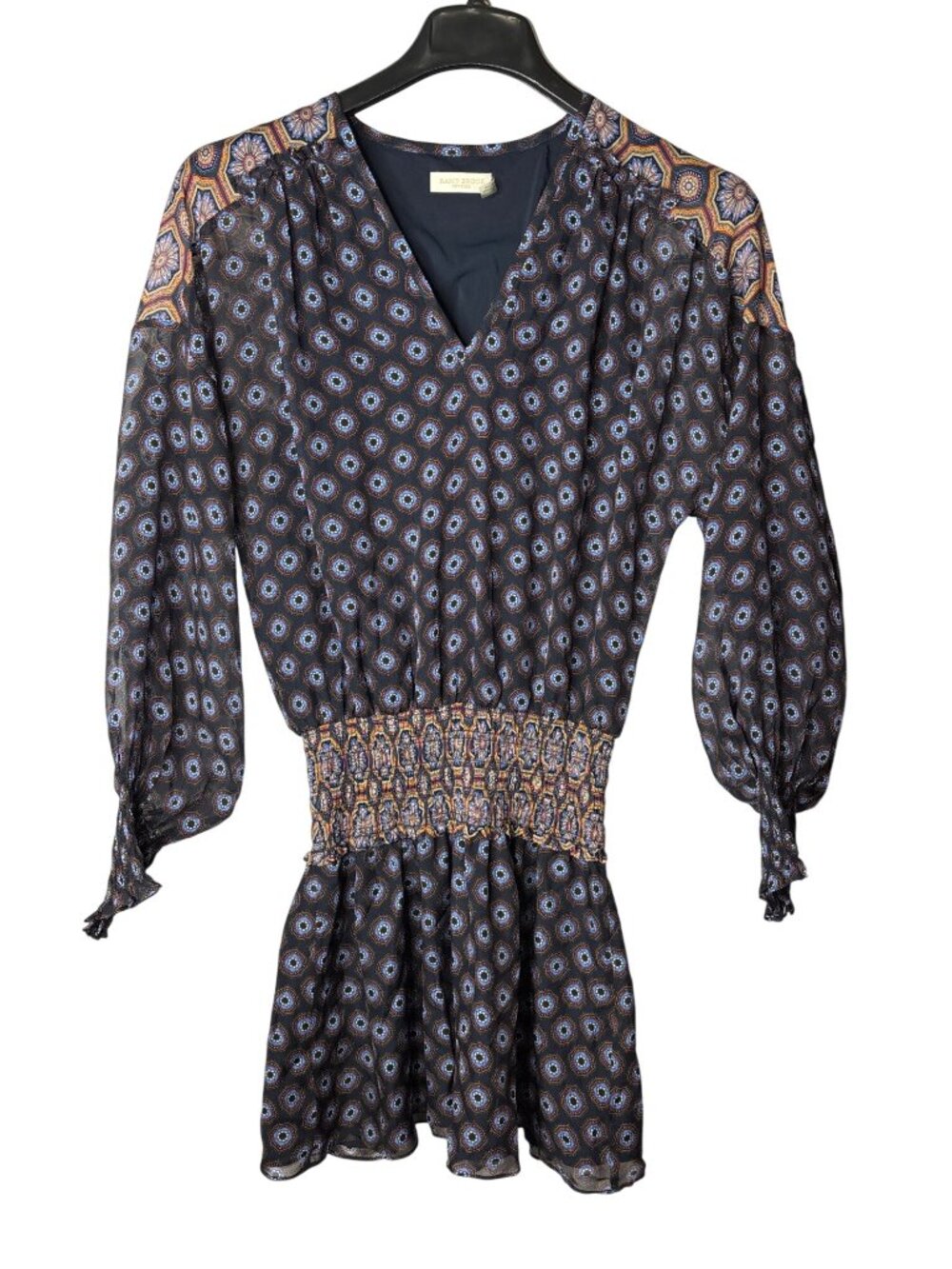 Ramy Brook New York Davie Mini Dress Size S Kaleidoscope Print Silk Lined